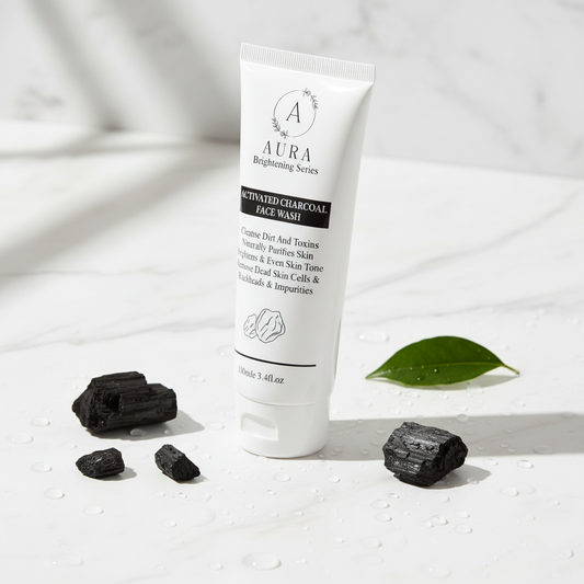 Aura Charcoal Face Wash white background premium